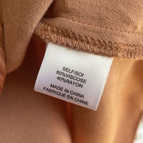 WAYF Rose Gold Gwyneth Wrap Satin Midi Dress Size Small - Picture 14 of 16